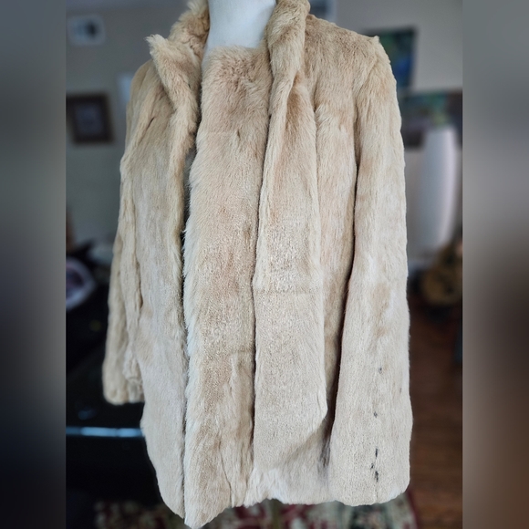 Jackets & Blazers - VTG 70s Rabbit Fur Coat Size 14